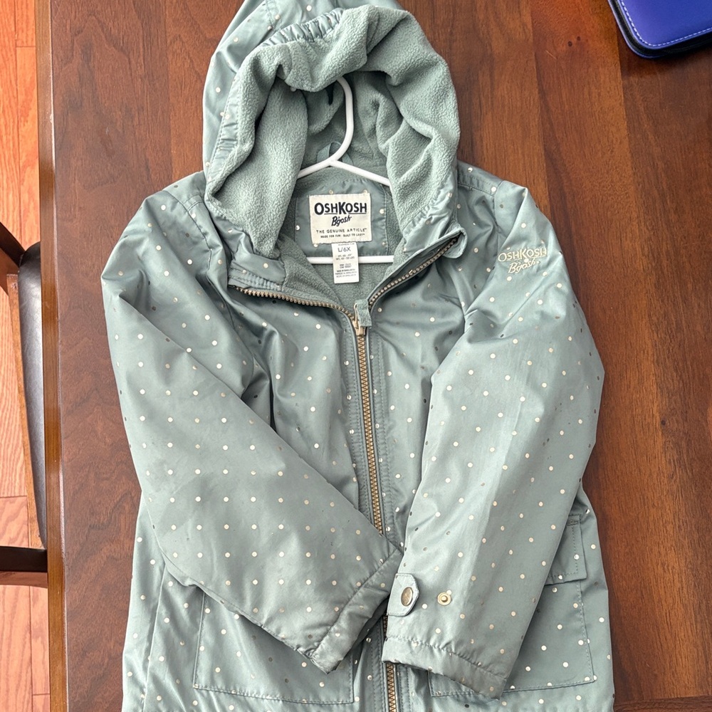 OshKosh B'gosh Kids Raincoat - Green Polka Dot